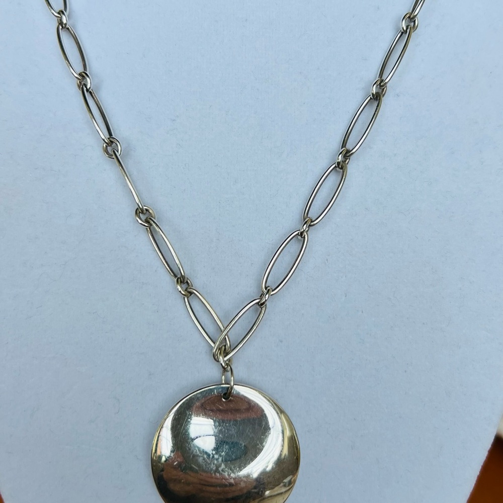 Rare Elegant Tiffany Sterling Silver Pendant Necklace. Elsa Peretti.